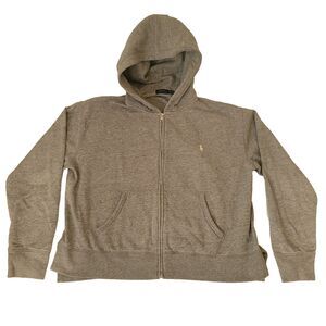 Polo Ralph Lauren Zip Hoodie XL Gray Pony Logo Sweatshirt Mens
